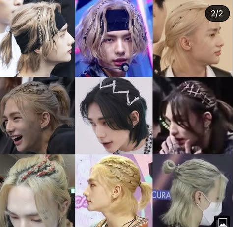 Hyunjin Hairstyle Tutorial, Straykids Hairstyles, Skz Hairstyle, Hyunjin Hairstyle, Hyunjin Hair, The King's Avatar, King's Avatar, Kpop Hair, Straykids Hyunjin Photoshoot