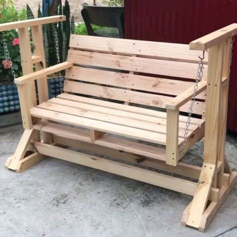 Projek Kayu, تصميم الطاولة, Diy Wood Pallet Projects, Pallet Patio Furniture, Wooden Swing, Outdoor Furniture Plans, Backyard Diy Projects, Pallet Furniture Outdoor, Wood Pallet Projects