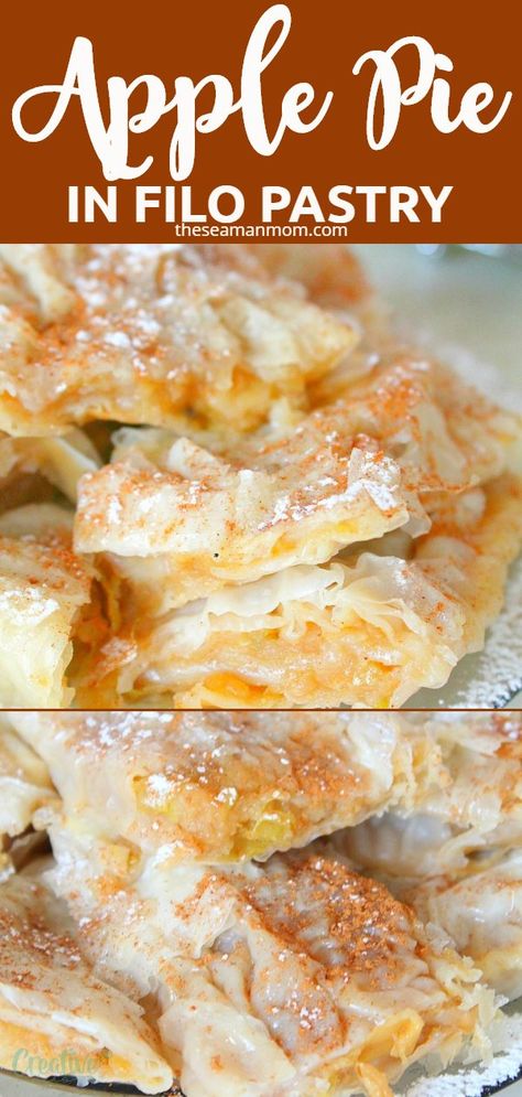 Deserts With Filo Pastry, Apple Pie Baklava Recipe, Apple Filo Pastry Recipes, Things To Make With Phyllo Dough, Filo Pastry Recipes Sweet, Phylo Pastry Recipes, Philo Pastry, Philo Dough, Filo Pastry Recipes