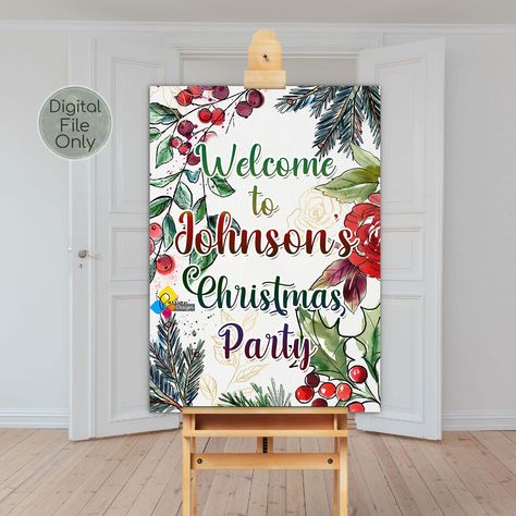 Printable CHRISTMAS Welcome Sign. Floral Christmas Party Decor. Custom Christmas Welcome Board. Work Party Sign Template. Party Signage https://etsy.me/3EWRM3u #christmas #christmasparty #christmasdecor #christmasdesign #christmasbokeh #christmassign #christmasboard Paw Patrol Skye Birthday, Party Signage, Christmas Party Decor, Welcome Board, Christmas Program, Floral Christmas, Welcome Boards, Paw Patrol Birthday Party, Welcome Poster