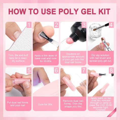 Poly Gel Nails, Poly Gel Nail Kit, Gel Nail Tutorial, Gel Nails French, Poly Nail Gel, Nail Tutorial Videos, Business Nails, Nail Courses, Poly Gel