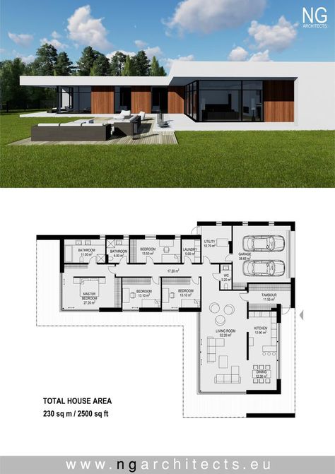 Adobe Building, Dröm Hus Planer, L Shaped House Plans, L Shaped House, Home Designs Exterior, Pelan Rumah, Architectural Presentation, Modern Villa Design, تصميم للمنزل العصري