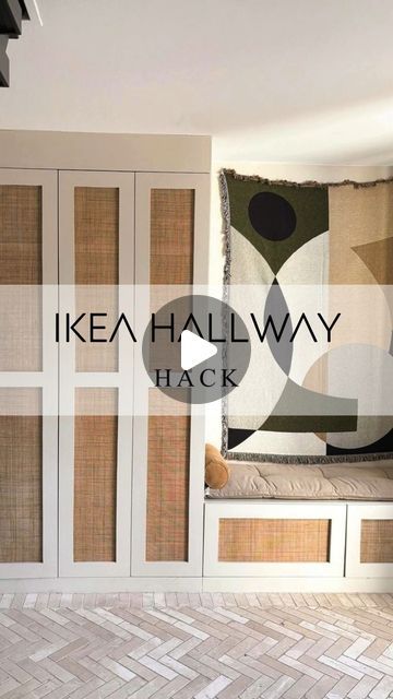 DIY Hacks HQ - home of IKEA hacks and more! on Instagram: "PLATSA HALLWAY • Another hallway today but a very different style! This was created by @studio.philomena using the IKEA Platsa system. The doors have been custom made out of mdf and finished with some weave cane webbing then painted in @farrowandball Shaded White. For this design, Valerie has used 2 Platsa cabinets in 180x60 and 4 units in 60x40. All in all, these provide ample storage for a growing family!! I really love the door design and the additional texture on the walls ties this all together beautifully!  🤍 Let me know what you think of this hack below below 👇 🤍  #interiorstyling #ikeahack #hallwaydecor #mudroom #bootroom #ikea #ikeahacks #diy #diyhacks #ikeaplatsa #farrowandball #farrowandballpaint" Entryway Ideas For Families, Ikea Besta Coat Closet, Hallway Wall Cabinet, Built In Hallway Storage Ikea, Ikea Wardrobe Hallway, Ikea Coat And Shoe Storage, Ikea Small Hallway Ideas, Ikea Entryway Closet Ideas, Ikea Hallway Storage Hack