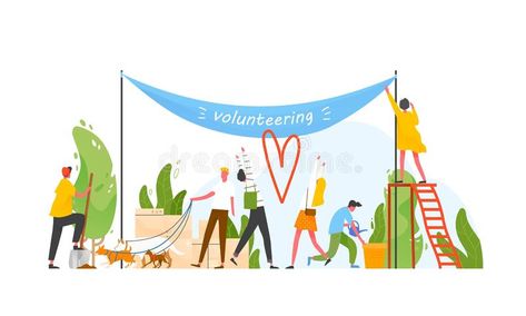 Group of people taking part in volunteer organization or movement, volunteering #Sponsored , #Affiliate, #sponsored, #people, #movement, #volunteering, #part Activities Illustration, Wild Animals Vector, Walking Dogs, People Group, Watering Plants, Volunteer Organization, Wix Templates, Flat Vector Illustration, Charity Organizations