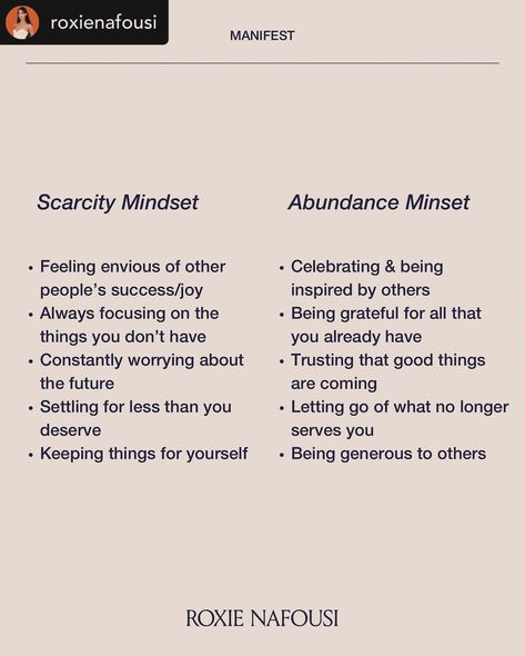 Manifestation Monday! Waking up to an abundant mindset with this lovely reminder from the Universe in my feed. 🙏🏼💫#888 Posted @withregram • @roxienafousi Having an abundant mindset is so key to attracting abundance!! For me, it’s my manifesting superpower. I always sink into an abundant mindset, by constantly practicing gratitude, celebrating others and being generous with what I have, knowing it’ll always come back to me. A scarcity mindset, on the other hand, keeps you attracting lack int... What I Want Wants Me Back, Abundant Mindset Quotes, Living In Abundance, Manifest My Dream Life, Academic Affirmations, Manifestation Practice, Abundant Mindset, Scarcity Mindset, Manifestation Motivation