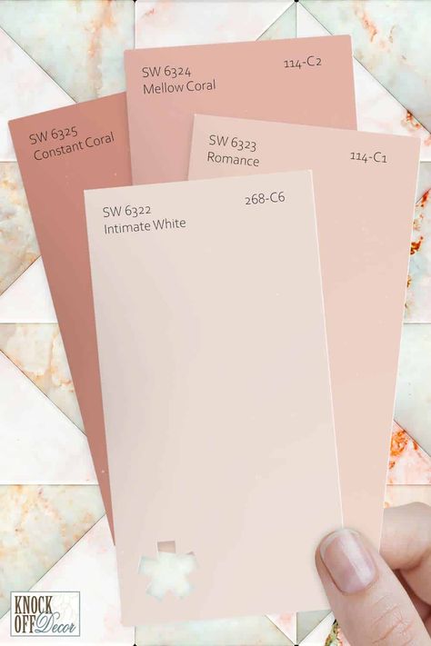 Two Tone Pink Nursery, Shades Of Pink Nursery, Nursery With Pink Walls, Nursery Room Colours, Sw Angelic Paint Color, Not Pink Girl Nursery, Baby Girl Nursery Colors Palette, Baby Girl Room Color Ideas, Baby Girl Room Paint Ideas