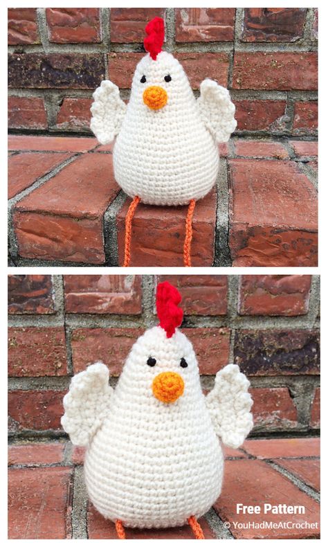 Crochet Chicken Plushie Pattern Free, Free Rooster Crochet Pattern, Amigurumi Chicken Free Pattern, Crochet Chicken Free Pattern, Chicken Crochet Pattern Free, Crochet Chicken Pattern Free, Crochet Arigumi, Crochet Chicken Pattern, Crocheted Chicken