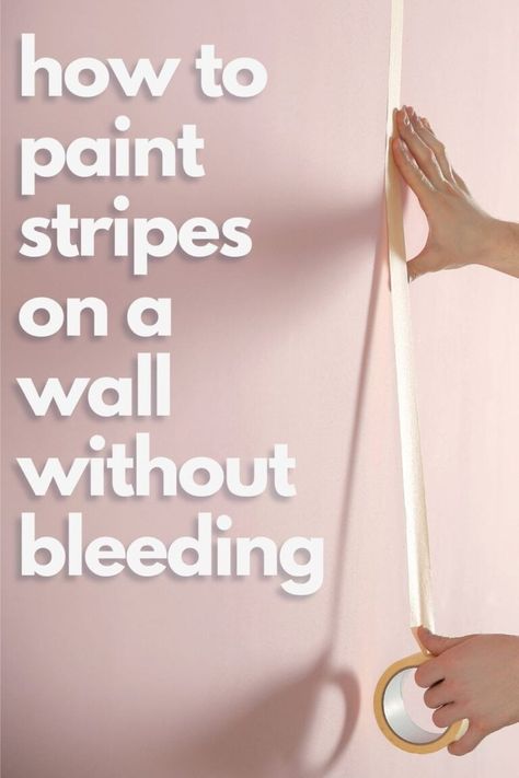 How to Paint Stripes on a Wall Without Bleeding Wall Stripes Paint Ideas, Stripe Wall Paint Ideas, Stripes Wall Paint, Painted Stripes On Wall, Wall Pattern Design, Painting Stripes On Walls, Furniture Painting Tips, Stripe Wall, Wall Stencil Patterns