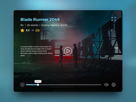 Daily UI #057 Video Player Web Movie, Event Concept, Tablet Ui, Movie Site, Ux Kits, Photography Mobile, Classic Window, App Interface Design, Youtube Design