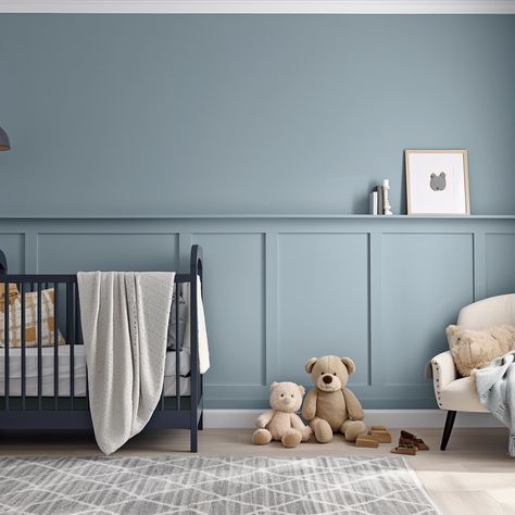 Best Nursery Blue Paint, Yarmouth Blue Benjamin Moore Bedroom, Benjamin Moore Lost Locket, Benjamin Moore Blue Hydrangea, Benjamin Moore Labrador Blue, Dusky Blue Benjamin Moore, Best Blue Nursery Paint Colors, Blue Paint Colors Nursery, Amsterdam Blue Benjamin Moore