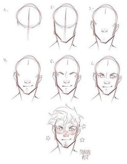 Face Proportions Drawing, Male Face Drawing, Draw A Face, Face Proportions, Comic Face, 얼굴 드로잉, Drawing Tutorial Face, Drawing Heads, Face Drawing Reference