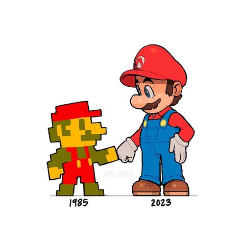 ZΣӨ© | Mario 38 years later with Mario! #MarioMovie #nintendo | Instagram Mario Comics, Mario Fan Art, Nintendo Super Smash Bros, Nintendo Fan Art, Logo Game, Mario Games, Nintendo Characters, Super Mario Art, Nintendo Art