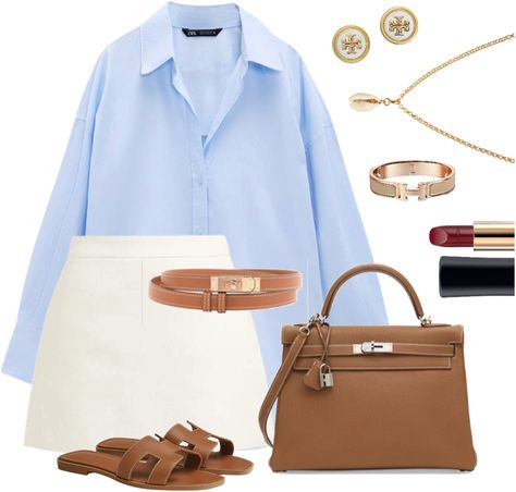 Tory Burch Outfit Ideas, Hermes Outfit, Expensive Style, Tory Burch Outfit, Tory Burch Kira, Brand Logos, Cream Lipstick, Casual Day Outfits, Money Aesthetic