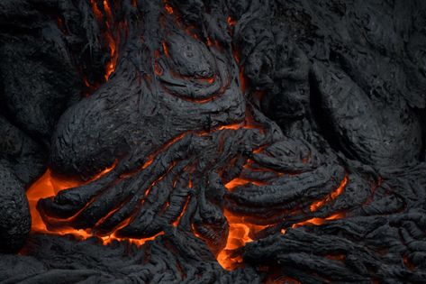 Sweltering Photos Capture the Charred and Molten Rock Rippling Down from an Icelandic Volcano | Colossal Erupting Volcano, Abstract Beauty, Volcanic Eruption, Professional Lightroom Presets, Colossal Art, Photography Series, Lava Flow, Lightroom Presets Free, Photography Website