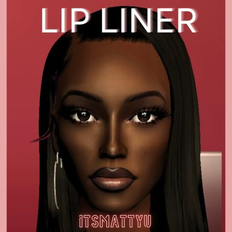 i created this lip liner for the sims 2 cause we didn't have any!! here is how it works with a black lipstick and gloss, because it is layerable with lipsticks!! :    here is how it looks alone:    and h… Sims Cc Pack, Sims 2 Makeup, Sims3 Cc, Black Sims, Sims 4 Things, Sims 2 Hair, Sims 4 Alpha, Makeup Cc, Sims 2 Mods