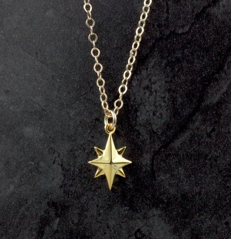 North Star Necklace, Simple Pendant, The North Star, Pole Star, Golden Star, Celestial Jewelry, Star Jewelry, North Star, Star Pendant