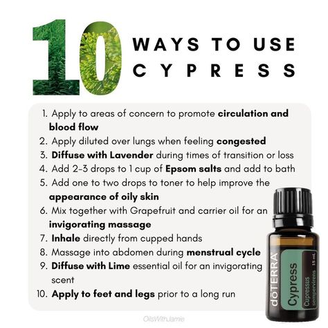 Cypress Essential Oil Benefits, Doterra Cypress, Cypress Oil, Cypress Essential Oil, Doterra Essential Oils Recipes, Essential Oil Remedy, Essential Oils Guide, Lime Essential Oil, Oil Remedies