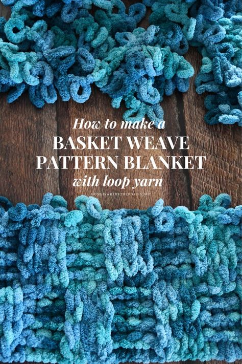 Yarn Baskets, Finger Knitting Projects, Yarn Blanket, Yarn Basket, Basket Weave Pattern, Hand Knit Blanket, Pattern Blanket, Blanket Diy, Finger Knitting