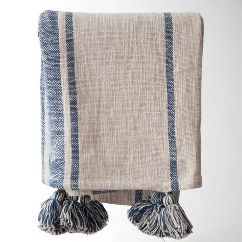 Wholesale Rebecca'S Grainsack Throw for your store | Faire Farmhouse Fabric, Quilted Throw Blanket, Knit Throw Blanket, Grain Sack, French Countryside, Cotton Throw, Knitted Throws, Cotton Throws, Canister Sets