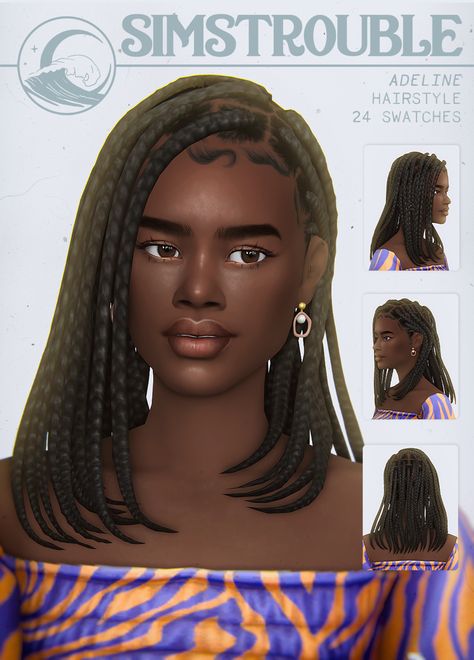 Sims 4 Cc Hair Braids, Protective Braids, The Sims 4 Cabelos, Sims 4 Black Hair, Mod Hair, Cc Hair, Gorgeous Braids, Scrub Corpo, Pelo Sims