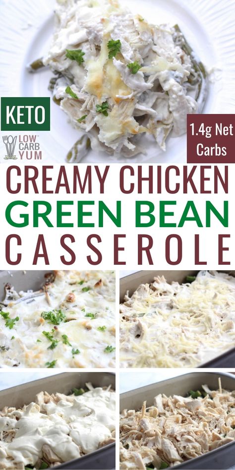 Chicken Green Bean Casserole, Casserole Low Carb, Green Bean Casserole Easy, Quick Family Meals, Chicken Green Beans, Low Carb Low Fat Recipes, Greenbean Casserole Recipe, Recipe For Chicken, Low Carb Chicken Recipes