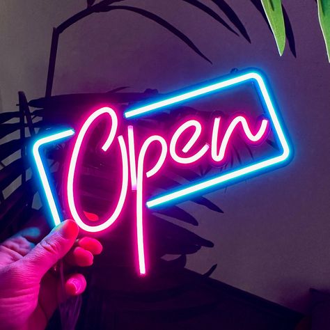 #NeonSigns #BrightIdeas #NeonSignNames #NeonInspiration #NeonRoom #RoomDecor Neon Door, Led Open Sign, Coffee Bar Design, Open Sign, Neon Wall Art, Neon Sign Shop, Strip Led, Neon Wall, Coffee Bar Signs