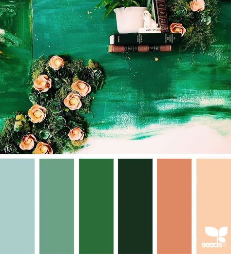 Color Collect | design seeds | Bloglovin’ Design Seeds Color Palette, Seeds Color Palette, Today's Inspiration, Class Inspiration, Jade Green Color, Seeds Color, Green Color Combinations, Green Interior Design, Color Schemes Colour Palettes