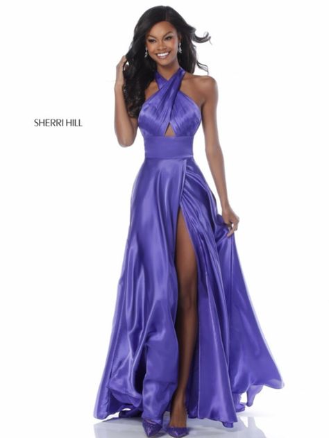 A Line Satin Dress, Best Cocktail Dresses, Floral Applique Dress, A Line Evening Dress, Long Sleeve Gown, Designer Prom Dresses, Sherri Hill Dresses, Long A, Dress Images