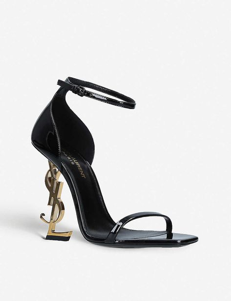 SAINT LAURENT - Opyum 110 leather heeled sandals | Selfridges.com Ankle Strap Sandals Heels, Women Shoes Online, Leather Heels Sandals, Fashion Logo, Ankle Strap Heels, Trendy Shoes, Leather Pumps, Ankle Strap Sandals, Strap Heels