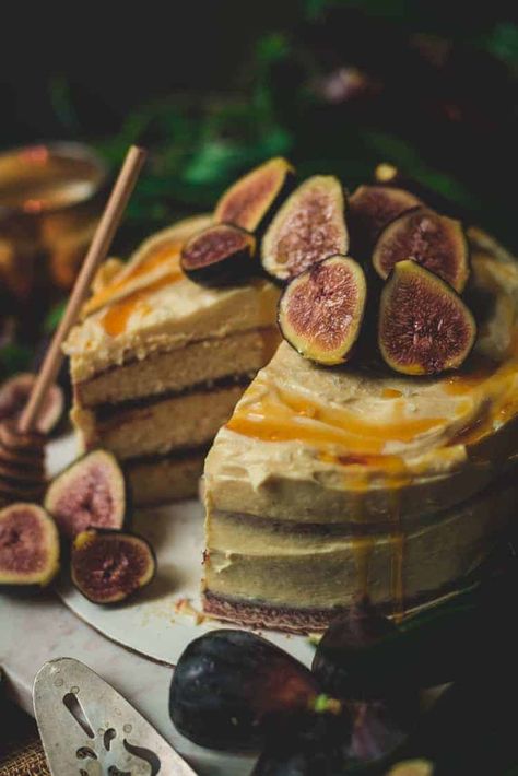 Salted Honey Butter, Romantic Recipes, Fig Cake, Fig Recipes, Butter Frosting, Layer Cakes, Sweets Cake, Honey Butter, Baking Sweets