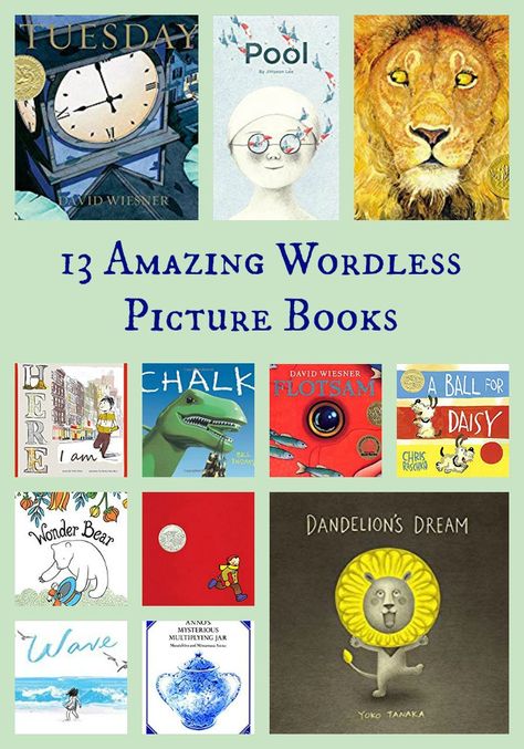 Best books for kids: Wordless Picture Books  13 Amazing Wordless Picture Books   https://www.pragmaticmom.com/2012/05/top-10-wordless-picture-books/   #wordless #picturebooks #KidLit Stream Ideas, Wordless Picture Books, Wordless Book, Silent Book, Childrens Books Activities, Kid Books, Slp Resources, Kindergarten Books, Read Alouds