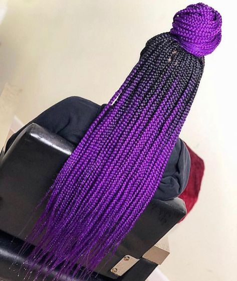 Purple Box Braids, Ombre Braids, Purple Braids, Weave Hairstyles Braided, Afro Braids, Braided Hairdo, Colored Braids, Box Braids Hairstyles For Black Women, Braids Hairstyles Pictures