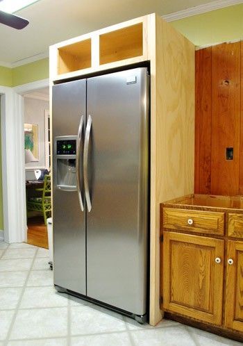 Diy Refrigerator Cabinet, Eames Design, Refrigerator Cabinet, Built In Cabinet, Young House Love, Diy Kitchen Cabinets, Diy Cabinets, Kitchen Redo, Kitchen Projects