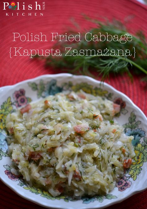 Polish Fried Cabbage Recipe {Kapusta Zasmażana} More Polish food recipes at www.polishyourkitchen.com Cabbage Ideas, Kapusta Recipe, Fried Cabbage Recipe, Polish Food Recipes, Fried Cabbage Recipes, Lithuanian Recipes, Eastern European Recipes, Cabbage Recipe, Cooked Cabbage