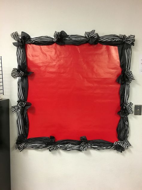 Red Black And White Bulletin Boards, Red Classroom Theme, Student Council Activities, Black Bulletin Boards, Middle School Classroom Themes, Red Classroom, Classroom Borders, Classroom Arrangement, Caterpillar Craft