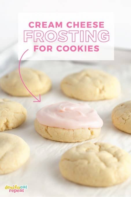 Cream Cheese Frosting For Cookies, Cream Cheese Cookie Frosting, Frosting For Cookies, Design Eat Repeat, Sugar Cookie Frosting Recipe, Cookie Frosting Recipe, Sugar Cookie Icing Recipe, Cut Out Sugar Cookies, Cream Cheese Sugar Cookies