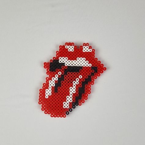 Melty Bead Designs, Rolling Stones Logo, Hamma Beads Ideas, Easy Perler Bead Patterns, Melty Bead Patterns, Pearl Beads Pattern, Easy Perler Beads Ideas, Fuse Bead Patterns, Perler Art