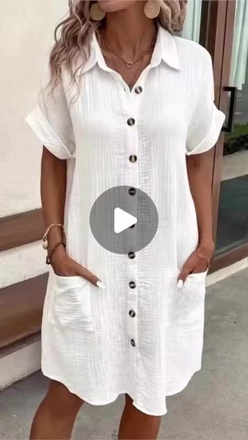 @hauteincouture on Instagram: "Every Woman Needs This Dress For Summer! ☀️ Comfy & Chic! 5 Gorgeous Colors, This Linen Button Down Shirt Dress With Pockets Goes From Day To Night. ON SALE NOW!" Shirt Dress With Pockets, Button Down Shirt Dress, Comfy Chic, Dress For Summer, Dress With Pockets, Every Woman, Down Shirt, Button Down Shirt, On Sale