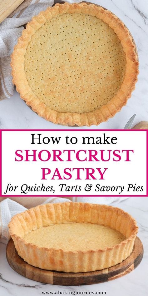 Sweet Shortcrust Pastry Recipes Desserts, Cheese Cake Crust, Sweet Shortcrust Pastry Recipe, Quiche Crust Recipe, Quiche Pastry, Savory Pie Crust, Quiche Crust, Shortcrust Pastry Recipes, Savoury Tarts