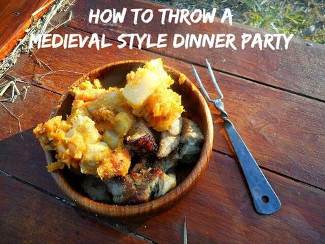 Dnd Night, Medieval Feast, Historical Food, Medieval Food, Themed Dinner Party, Viking Food, Medieval Banquet, Medieval Recipes, Medieval Party