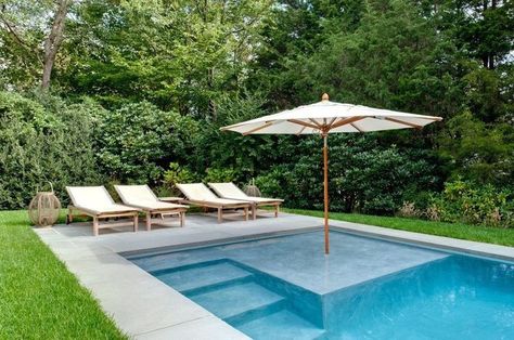 Sunshelf Pool, Hampton Pool, Hamptons Pool, Sun Shelf, Piscina Rectangular, Pools For Small Yards, Moderne Pools, Diy Swimming Pool, Small Swimming Pools