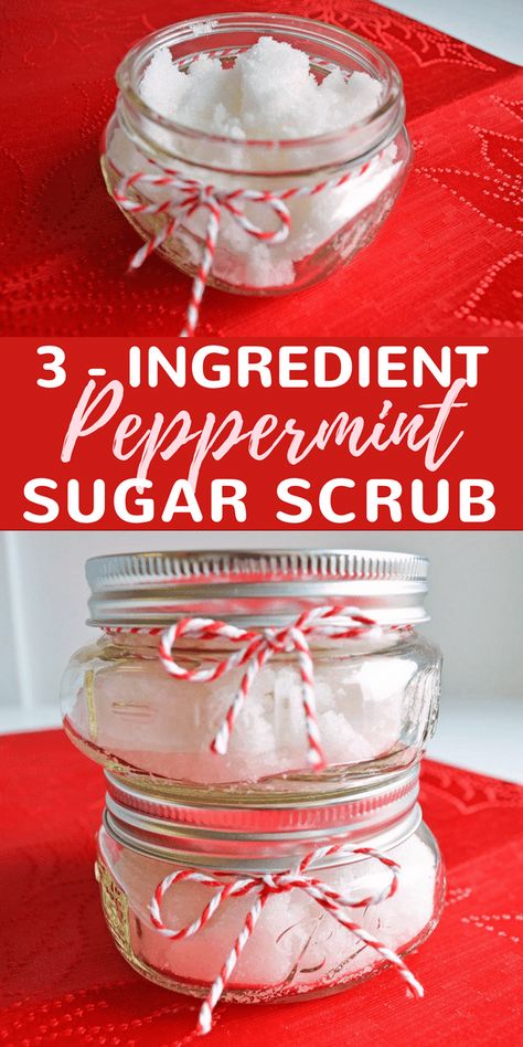 Are you looking for an incredibly easy peppermint sugar scrub recipe? This DIY peppermint sugar body scrub can be made in less than 10 minutes, and with only three ingredients. Christmas Sugar Scrubs, Sugar Scrub Diy Peppermint, Peppermint Scrub, Peppermint Sugar Scrub, Diy Body Scrub Recipes, Diy Sugar Scrub Recipe, Peppermint Sugar Scrubs, Body Scrub Recipe, Sugar Scrub Homemade