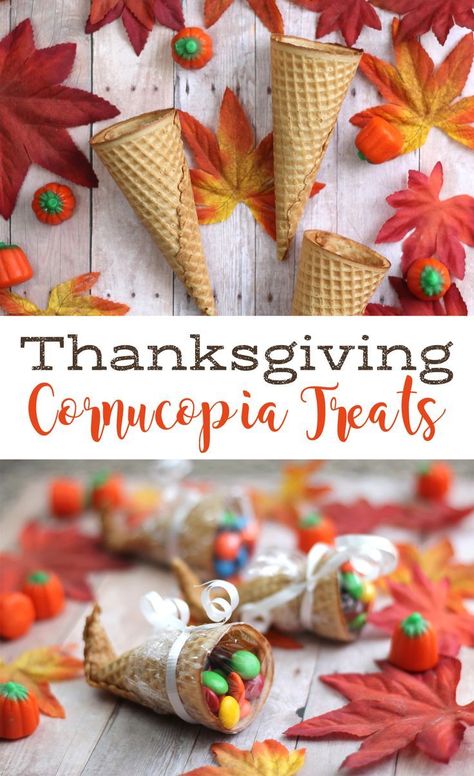 Place Markers, Thanksgiving Cornucopia, Thanksgiving Snacks, Sugar Cones, Thanksgiving Dinner Table, Thanksgiving Treats, Thanksgiving Diy, Diy Thanksgiving, Thanksgiving Appetizers