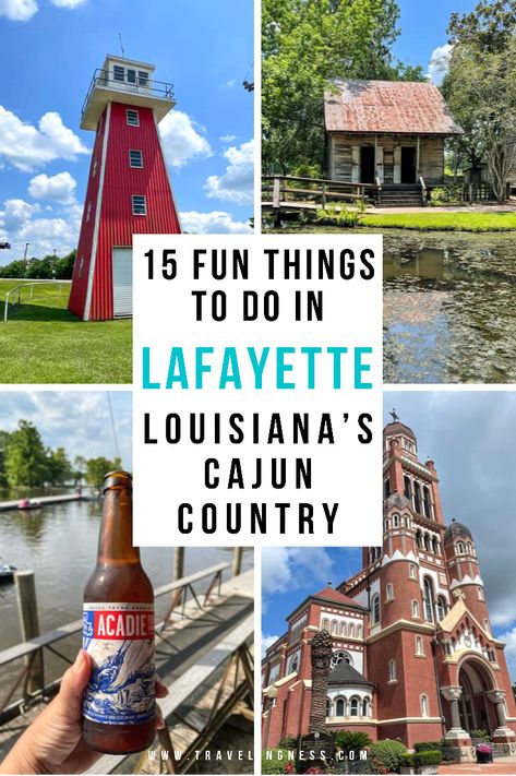 A bright red lighthouse, an old Acadian house in Acadia Village, drinking a beer on the bayou and the oldest cathedral in Lafayette, Louisiana. Lafayette Louisiana Things To Do In, Things To See In Louisiana, Louisiana Travel Things To Do, Things To Do In Lafayette Louisiana, Ruston Louisiana, La Things To Do, Louisiana Vacation, Texas Trip, New Orleans Vacation