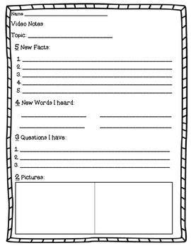 Here are three different forms for your students to take notes on educational videos you watch in class. Social Studies For Kids, Note Taking Template, Read 180, Note Taking Strategies, Note Taking Tips, Video Notes, 5th Grade Social Studies, Science Notes, Sermon Notes