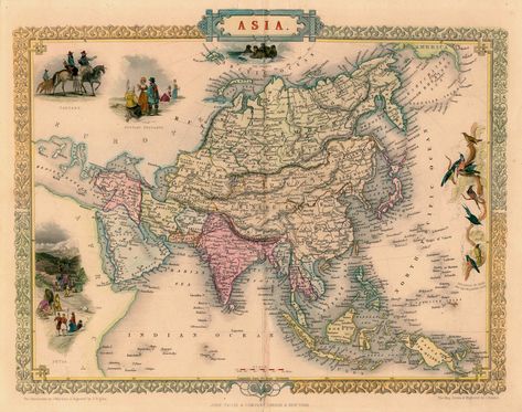 Map Of Asia, Interesting Maps, Teaching Geography, Asia Map, Antique World Map, Technical Drawings, Ancient Maps, Old World Maps, Old Maps