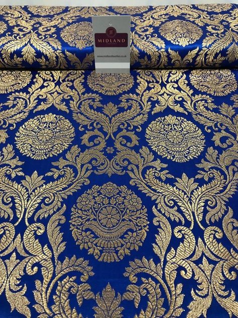 Border Embroidery Designs, Gingham Fabric, Indian Fabric, Halloween Fabric, Silk Brocade, Gold Fabric, Curtain Designs, Clothing Material, Brocade Fabric