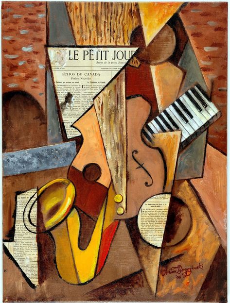 Picasso Cubism, Abstract Art Images, Instruments Art, Cubist Art, Pop Art Drawing, Jazz Art, Cubism Art, Music Illustration, Deep Art