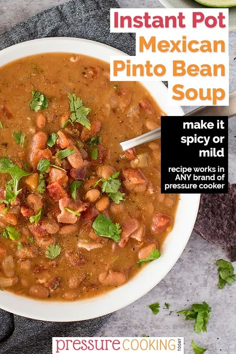 Charro Bean Soup, Pinto Beans Soup, Mexican Pinto Bean Soup, Wfpb Soup, Pinto Bean Soup Recipes, Mexican Bean Soup, Mexican Pinto Beans, Pinto Bean Soup, Beans Soup