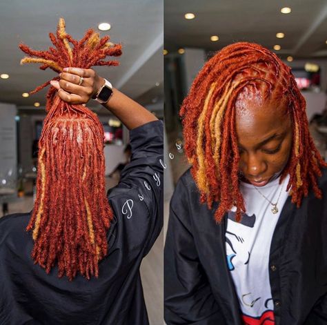 DMV Pro. Loctician Pstyles on Instagram: “Loc color two process and retwist by me @pstyles3 and @blacthunda .My products (NZURI Culture ) will have your hair growing. I used NZURI…” Loc Color Ideas, Colored Dreads, Dreads Styles For Women, Beautiful Dreadlocks, Short Locs Hairstyles, Faux Locs Hairstyles, Dreadlock Style, Dreadlock Styles, Dyed Hair Inspiration